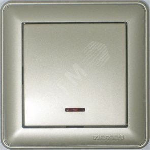 VS116-153-4-86 Wessen 59 Одноклавишный выключатель с подсветкой (СХ.1А), механизм, шампань (уп.10шт.) VS116-153-4-86