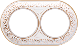 WL70-frame-02 Antik Runda Retro белое золото Рамка 2 поста (уп.10шт.) Werkel™ a037899-1