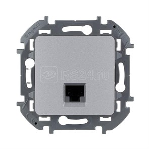 673827 Inspiria RJ45 Информационная розетка RJ45 Cat. 5е UTP 1 выход, алюминий (уп.10шт.) Legrand (Российская Федерация, Франция) 673827