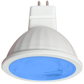 M2CB90ELY Ecola MR16 LED color 9,0W 220V GU5.3 Blue Синий (насыщенный цвет) прозрачное стекло (композит) 47х50 M2CB90ELY