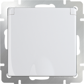 WL02-SKGS-01-IP44 Розетка IP44 с зазем. и шторками глянцевый никель (уп.10шт.) WERKEL a034177-1