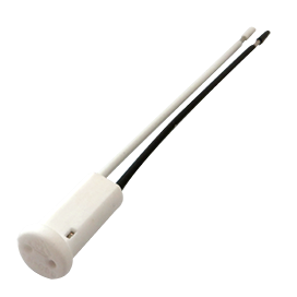 AB04LWEAY Ecola base G4 патрон керамический круглый торцевой с проводами 2*8cm  AB04LWEAY