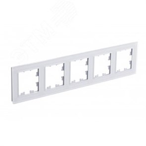 ATN320105 AtlasDesign Nature Рамка 5 постов, органическое стекло белая глянец Schneider Electric ATN320105