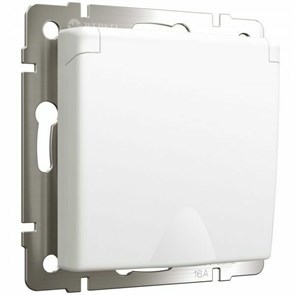 W1171261 Механизм розетки 1 гнездо с заземлением со шторками и крышкой IP44, белый матовый (уп.10шт.) Werkel™ a059267-1