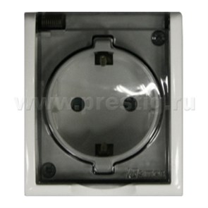 1594432-030 S15A Розетка с заземлением Schuko со шторками, с крышкой полупрозрачной, IP54, 16А 250В, винтовой зажим (уп.10шт.) Simon Electric 1594432-030