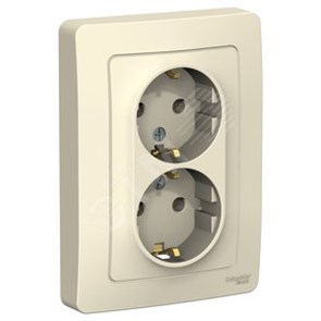 BLNRS001022 Blanca Розетка 2 гнезда с заземлением 16А 250В~, молочный (уп.6шт.) Schneider Electric BLNRS001022