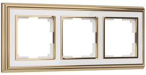 W0031329/WL17-Frame-03 Palacio Рамка на 3 поста, золото/белый (уп.5шт.) Werkel™ a051218-1