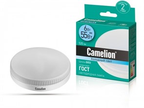 LED6-GX53/845/GX53 Светодиодная лампа 6Вт 220В (уп.10/100шт.) Camelion LED6-GX53/845/GX53