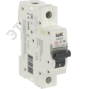 AR-M06N-1-C016 Авт. выкл. ARMAT 1Р 16А 6кА х-ка С (уп.12шт.) IEK® AR-M06N-1-C016