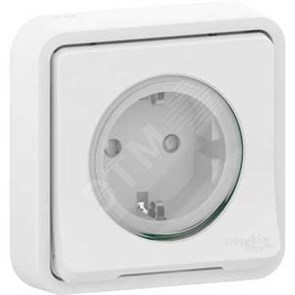 MUR39132 Mureva S СУ Розетка с/з и шторками 16А, 220В, винтовые клеммы, в сборе, IP55, белая (уп.10шт.) Schneider Electric MUR39132