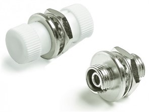 FA-S00Z-FC/FC-N/WH-SL Проходной адаптер FC-FC, SM/MM, simplex, корпус металл, белые колпачки Hyperline FA-S00Z-FC/FC-N/WH-SL