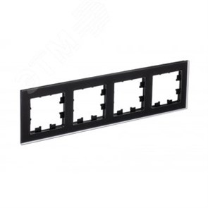 ATN331004 AtlasDesign Nature Рамка 4 поста, органическое стекло черная матовая Schneider Electric ATN331004