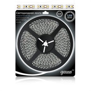 311000310 Gauss LED 2835/120-SMD 9.6W 12V DC Лента св/д IP66 холодный белый цвет (уп.5м.) 311000310