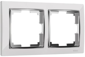 W0021901/WL03-Frame-02-white Snabb Рамка на 2 поста, белый/хром (уп.10шт.) Werkel™ a051649-1