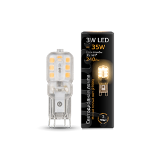 107409103 Gauss LED G9 AC220-240V 3W 2700K Лампа светодиодная (уп.20/200шт.) 107409103