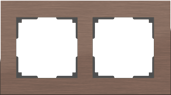 WL11-Frame-02 Aluminium Рамка на 2 поста, коричневый алюминий (уп.10шт.) WERKEL a033746