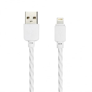 ik-512SPS white Дата-кабель USB-A штекер -8pin штекер Apple, Silicone Spiral 1м белый  SmartBuy 4690626071025