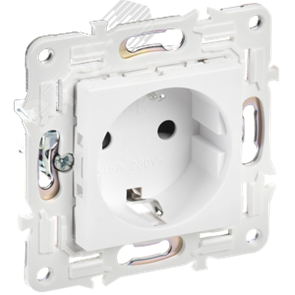 SK-R14-16-1-K01 Skandy Механизм розетки с заземлением и шторками, арктический белый (уп.10шт.) IEK® (Китай) SK-R14-16-1-K01