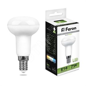 25514 LB-450 R50 LED 7Вт E14 4000К 540Лм гриб 220В (замена 60Вт) Лампа светодиодная (уп.10/100шт.) FERON (Китай) 25514