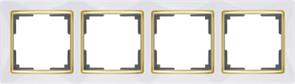 WL03-Frame-04-white-GD Snabb Рамка на 4 поста, белая/золото (уп.5шт.) Werkel™ a035255