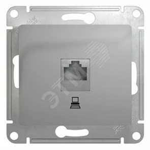 GSL000381K Glossa Механизм розетки компьютерной RJ45 Cat. 5e 1 гнездо, алюминий (уп.5шт.) Systeme Electric (Россия) GSL000381K