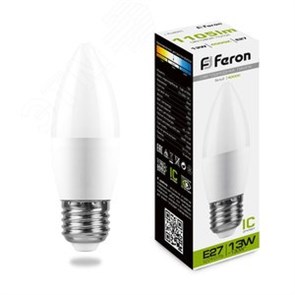 38111 LB-970 B LED 13Вт E27 4000К 1080Лм свеча 220В (замена 100Вт) Лампа светодиодная (уп.10/100шт.) FERON (Китай) 38111