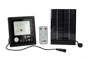 ERAPRO-20 20W 5000K 350Лм Прожектор светодиодный 20Вт 5000К 350лм IP65 уличный с датчиком движения солнечная батарея ПДУ ЭРА Б0049545