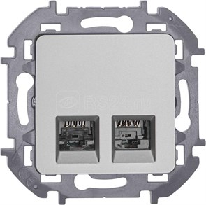 673837 Inspiria RJ45 Информационная розетка RJ45 Cat. 5е UTP 2 выхода, алюминий (уп.10шт.) Legrand (Российская Федерация, Франция) 673837-1
