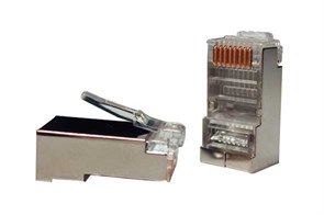 PLUG-8P8C-U-C5-SH-100 Разъем RJ-45(8P8C), Cat.5e, экран, универсальный (уп.100шт.) Hyperline PLUG-8P8C-U-C5-SH-100