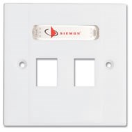 10GMX-BFP-02-25 лицевая панель серии MAX для двух вставок ярко-белая Siemon Company США 10GMX-BFP-02-25