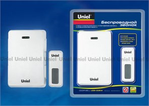 UDB-005W-R1T1-32S-100M-WH Звонок дверной беспроводной белый (уп.40шт.) UNIEL 705218