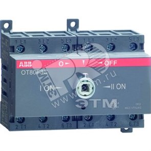 1SCA105418R1001 OT80F4C Реверсивный рубильник до 80А 4-полюсный на DIN-рейку (без ручки) ABB 1SCA105418R1001