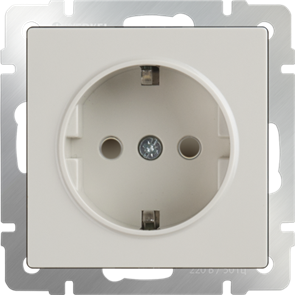 W1171103/WL03-SKGS-01-IP44-ivory Механизм розетки 1 гнездо с заземлением и шторками, слоновая кость (уп.10шт.) Werkel™ a051480-1