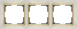 WL03-Frame-03-ivory-GD Snabb Рамка на 3 поста, слоновая кость/золото (уп.10шт.) WERKEL a035249