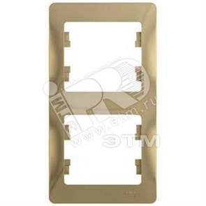 GSL000406 Glossa Рамка вертикальная, 2 поста, титан (уп.30шт.) Schneider Electric GSL000406