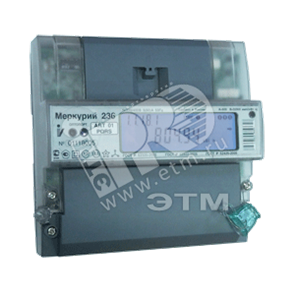 236ART02PQRS Меркурий 236 АRT-02 PQRS ЭЛ.СЧ-К 3-х фазный, многотарифный 5-100А кл.точ. 1.0/2.0, D, ЖКИ, оптопорт, RS485 (уп.24шт.) «НПК «Инкотекс» ООО 236ART02PQRS