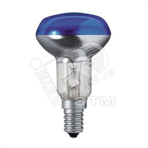 32802120 PHILIPS Refl Col 40W E14 230V NR50 CL-BL Лампа зеркальная синяя (уп.15шт.) 871150032802120