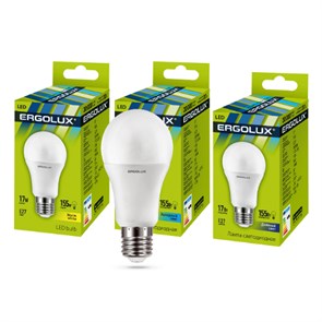13179 LED-A60-17W-E27-3K Лампа светодиодная 17Вт A65 3000K 172-265В Ergolux 13179
