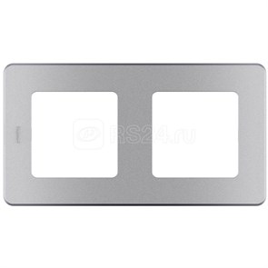 673942 Inspiria Рамка 2 поста, горизонтальный монтаж, алюминий (уп.10шт.) Legrand (Франция) 673942