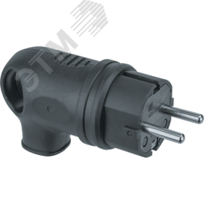 61367 NCA-PLR01-16A-E-IP44-BL Вилка с заземлением угловая каучуковая IP44, черная Navigator Group© (Китай) 61367