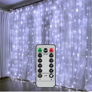 Светод. гирлянда штора 3х2м. 320LED бел+ пульт 706788