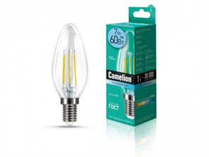 LED7-C35-FL/845/E14 Светодиодная лампа 7Вт 220В (уп.10/100шт.) Camelion LED7-C35-FL/845/E14