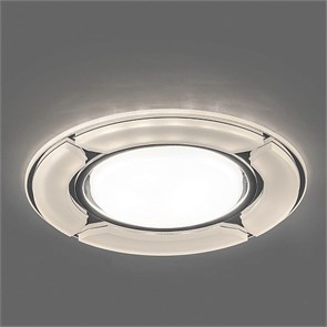 40506 CD4039 с драйвером в комплекте 20LED*2835SMD 4000K, 15W GX53, без лампы, белый матовый, хром Светильник встраиваемый (уп.10/50шт.) FERON (Китай) 40506