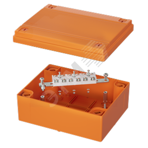 FSK40610 Vulcan Коробка пластиковая FS с гладкими стенками и клеммниками IP56 240х190х90мм 6р 450V 20A 10мм.кв ДКС FSK40610