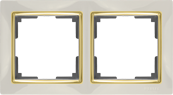 W0021932/WL03-Frame-02-ivory-GD Snabb Рамка на 2 поста, слоновая кость/золото (уп.10шт.) Werkel™ a051651-1