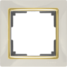 W0011932/WL03-Frame-01-ivory-GD Snabb Рамка на 1 пост, слоновая кость/золото (уп.10шт.) Werkel™ a051656-1