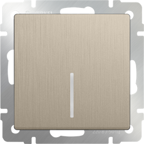 WL10-SW-1G-2W-LED Выключатель одноклавишный проходной с подсветкой, шампань рифленый (уп.10шт.) a035615