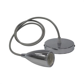 HRZ00002544 021-002-0001 Хром Декоративный патрон Е27 1м HOROZ ELECTRIC HRZ00002544