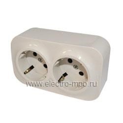 782237/782223 Quteo Розеточный блок 2 x 2К+З с защитными шторками 16A 250В~ IP20 белый (уп.10шт.) Legrand (Франция) 782237