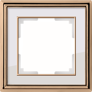 W0011329/WL17-Frame-01 Palacio Рамка на 1 пост, золото/белый (уп.5шт.) Werkel™ a051203-1